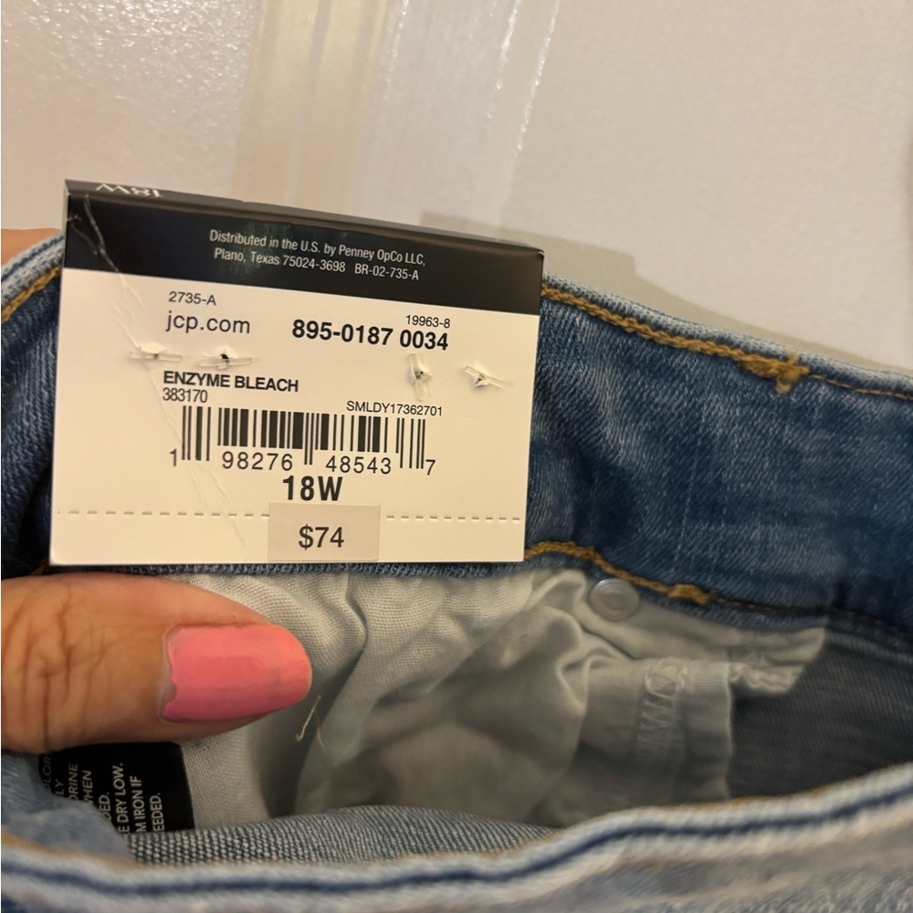 Ashley Graham Blue Denim Maxi Skirt Jeans with Flared Panel Sz 18W NWT - Picture 8 of 9